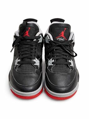 Nike Air Jordan 4 Retro Bred GS Size 6.5Y Black Red 308497-060 Excellent